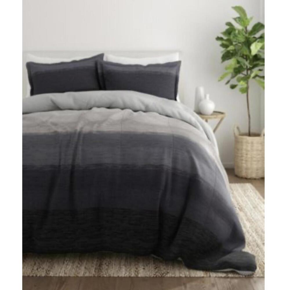 ienjoy Home Ultra Soft Gray Ombre 3pc Comforter Set King